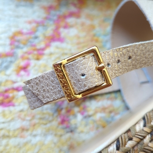 Kaanas Montpellier Leather Open Toe Sling Back Braided Espadrille Wedge Sandal 8 - Picture 11 of 16